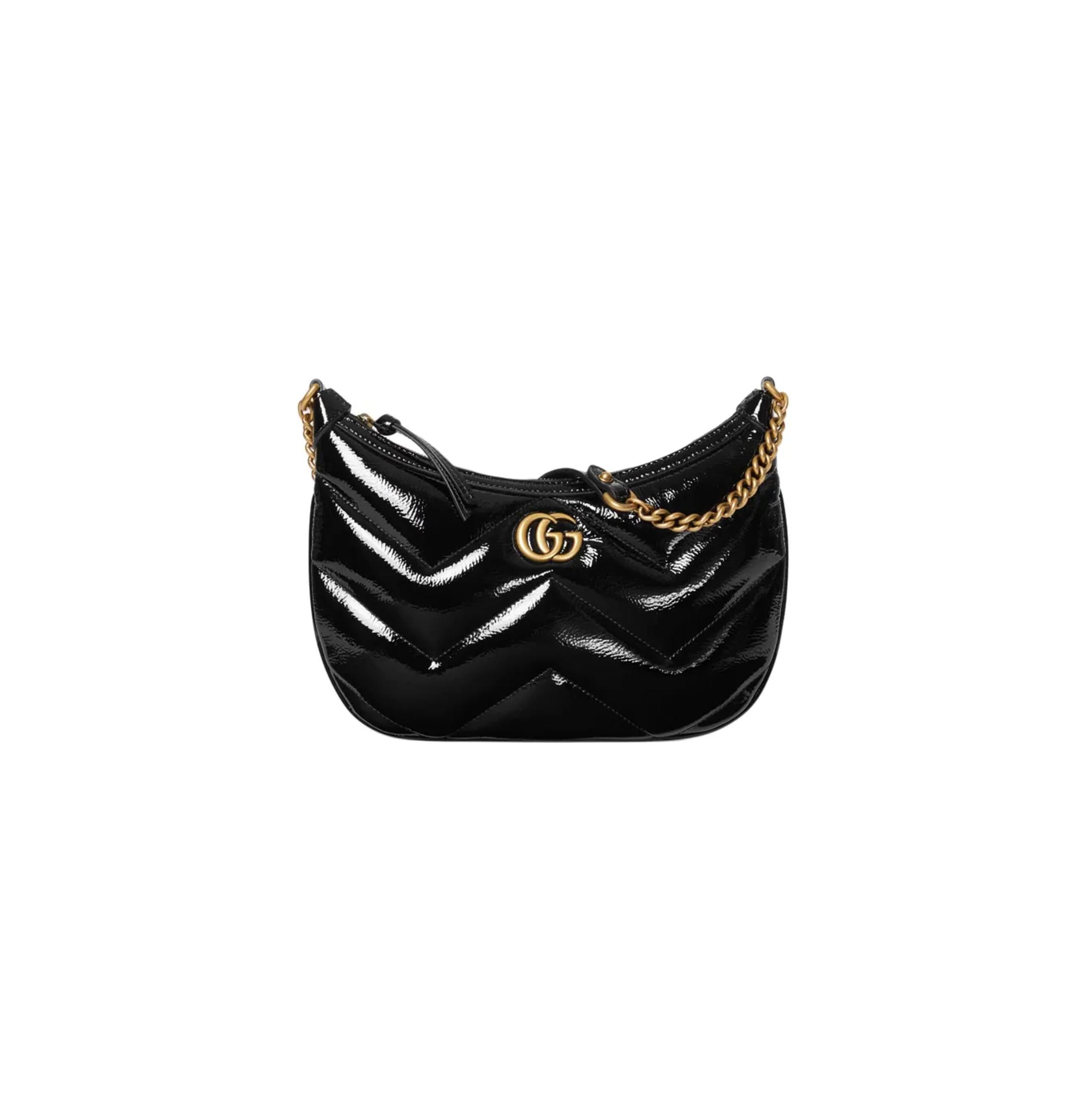 GUCCI SMALL MARMONT PATENT LEATHER SHOULDER BAG 777263 (26*17*4cm)
